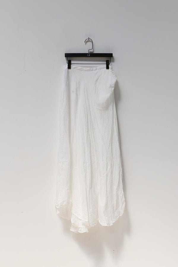 Marc Le Bihan irregular wrinkled silk skirt series 2503 MLB-2503-BAI white